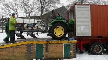tractor with plough